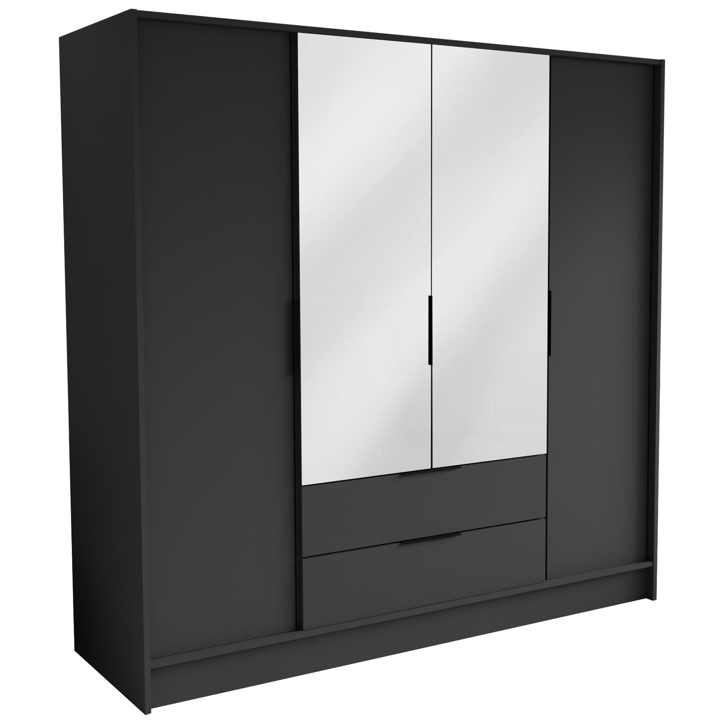 Masseno Drehtürenschrank Graphit 200x200x51 cm