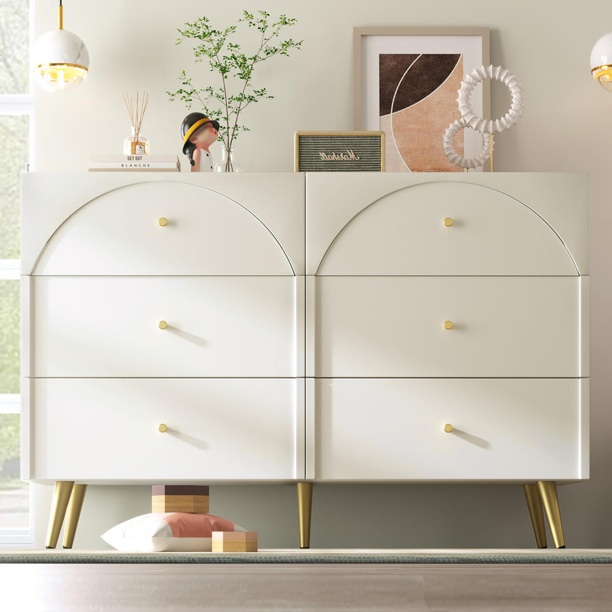 SIDEBOARD Weiß 120/40/85 cm - Weiß, Holzwerkstoff/Metall (40/85/120cm) - Urban Meuble