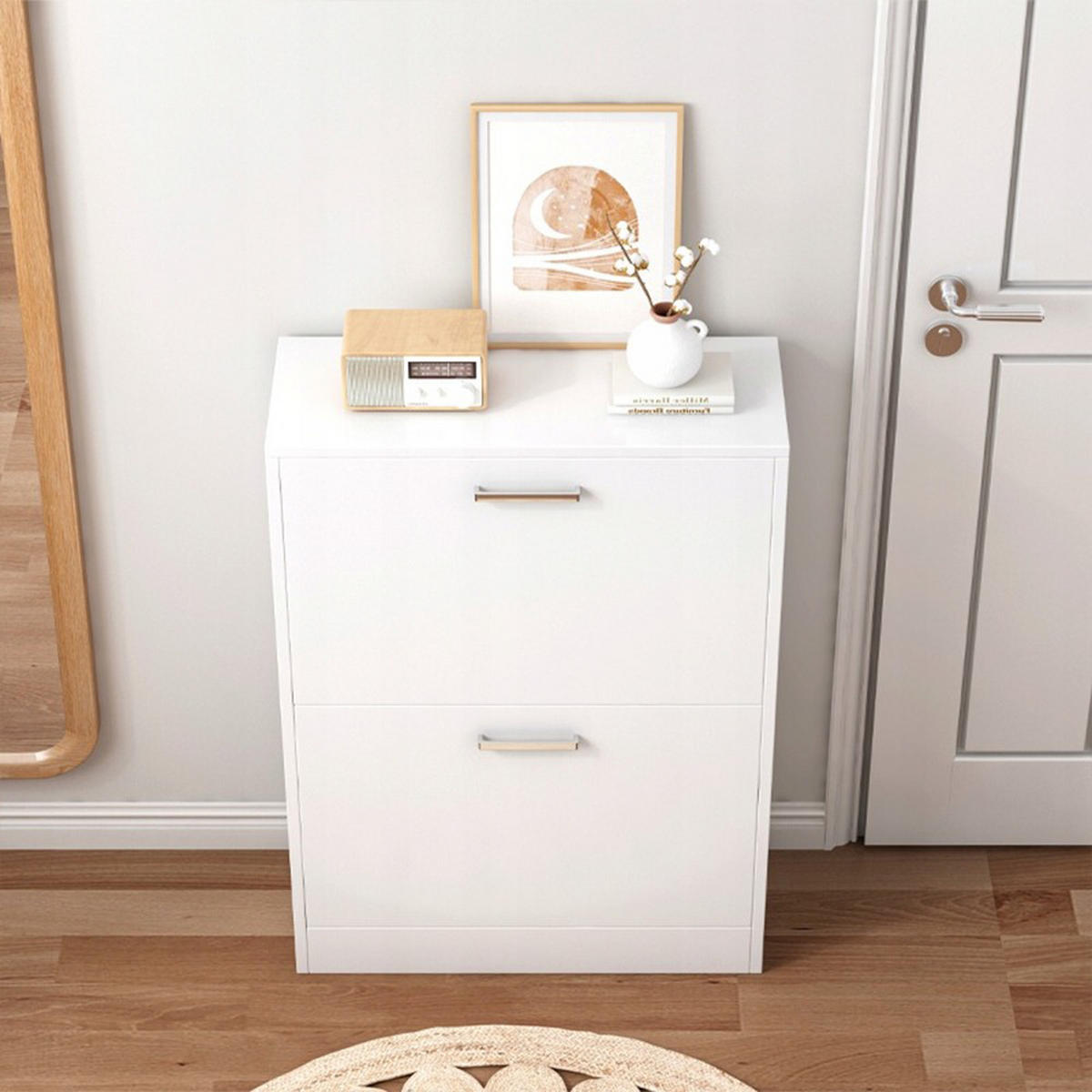 SCHUHSCHRANK, weiß 60/24/80 cm - Weiß, Holzwerkstoff (60/80/24cm)