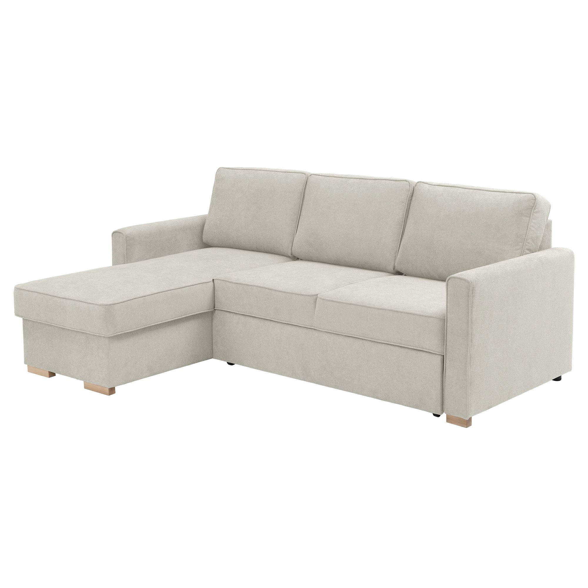 ECKSOFA mit Auszugsbett Kaysa Flachgewebe silber - Silberfarben, Kunststoff (160/229cm) - 58aufmkessel