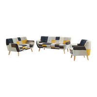 COUCHGARNITUR mit Sessel - 6 Personen - stoff - mehrfarbig Serti - Multicolor, Holz/Textil (188/81/80.5cm) - Vente-Unique