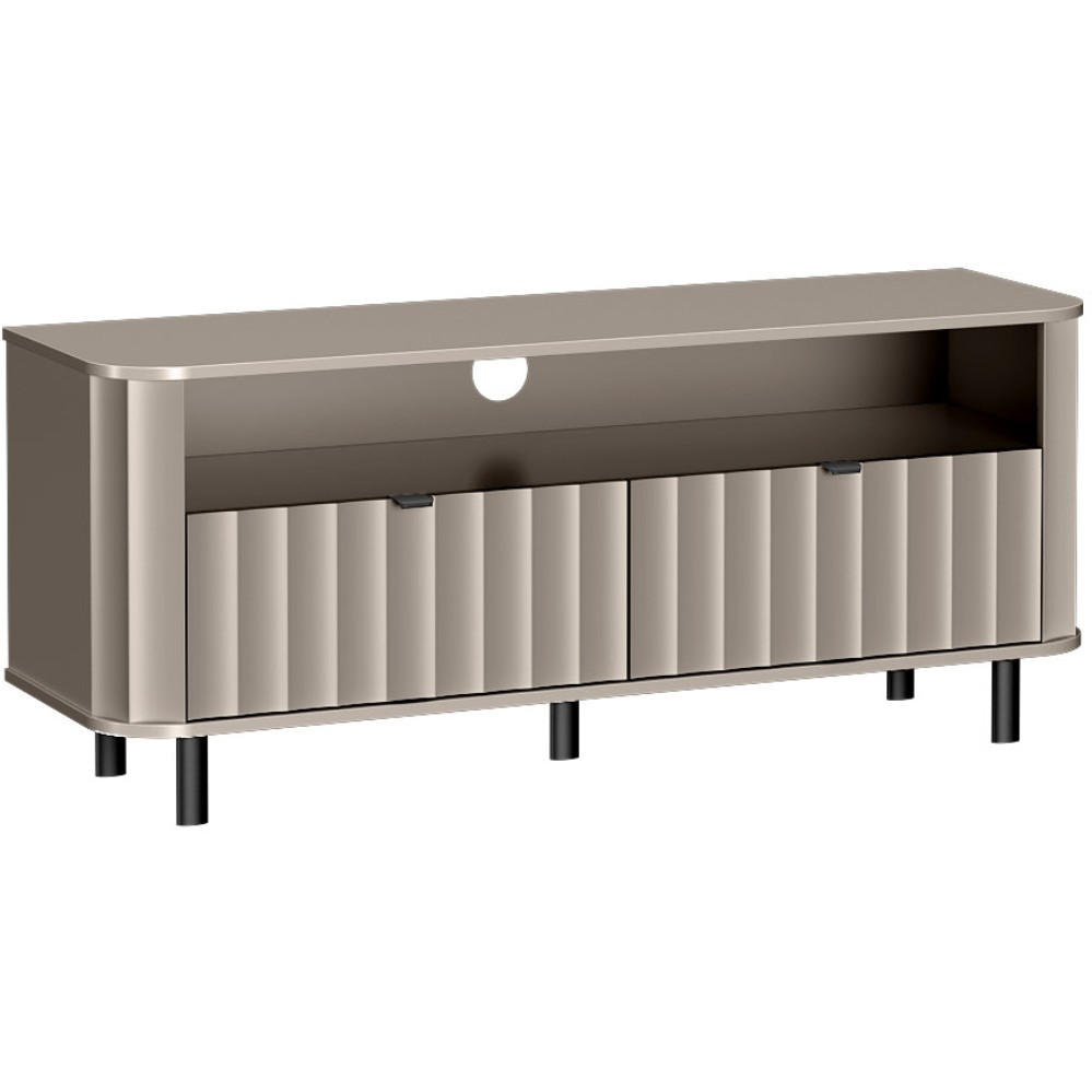 LOWBOARD Nevada mit zwei Schubladen 137 cm Taupe - Taupe/Schwarz, Holzwerkstoff/Metall (137/57/41cm) - Beautysofa