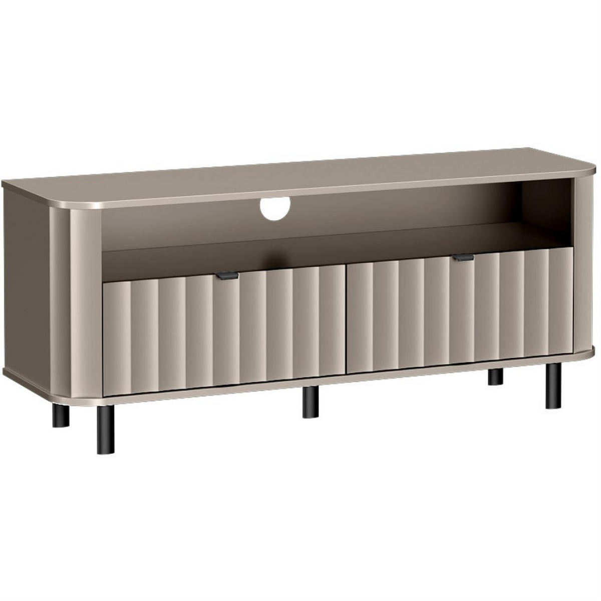 LOWBOARD Nevada mit zwei Schubladen 137 cm Taupe - Taupe/Schwarz, Holzwerkstoff/Metall (137/57/41cm) - Beautysofa
