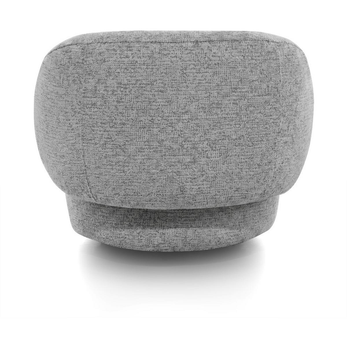 SESSEL Mao, Drehsessel mit runder Form, Silber, Chenille-Stoff - Silberfarben, Textil (99/82/91cm) - Beautysofa