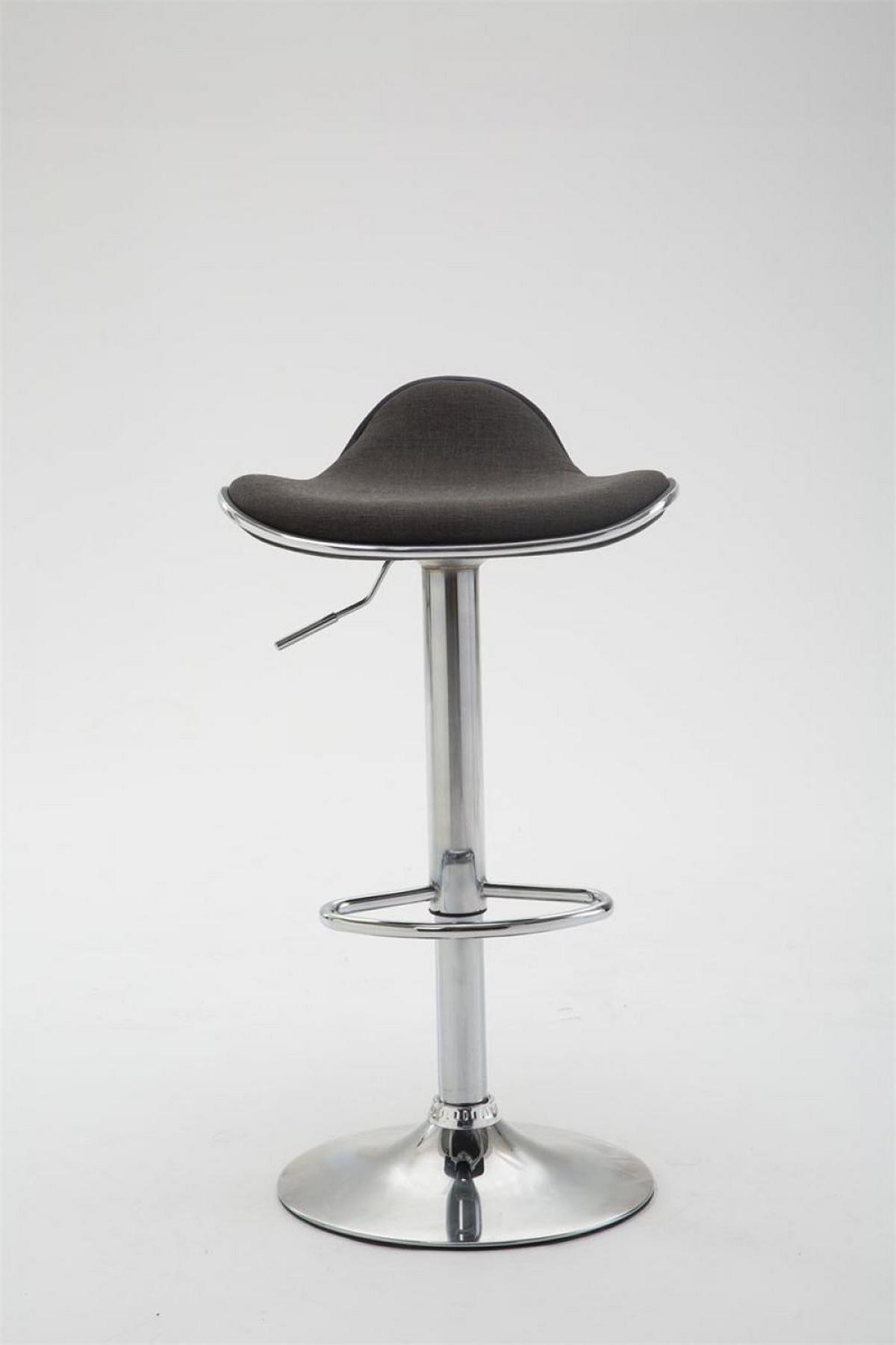 BARHOCKER Stoff dunkelgrau - Chromfarben/Dunkelgrau, Textil/Metall (45/71/45cm) - CLP