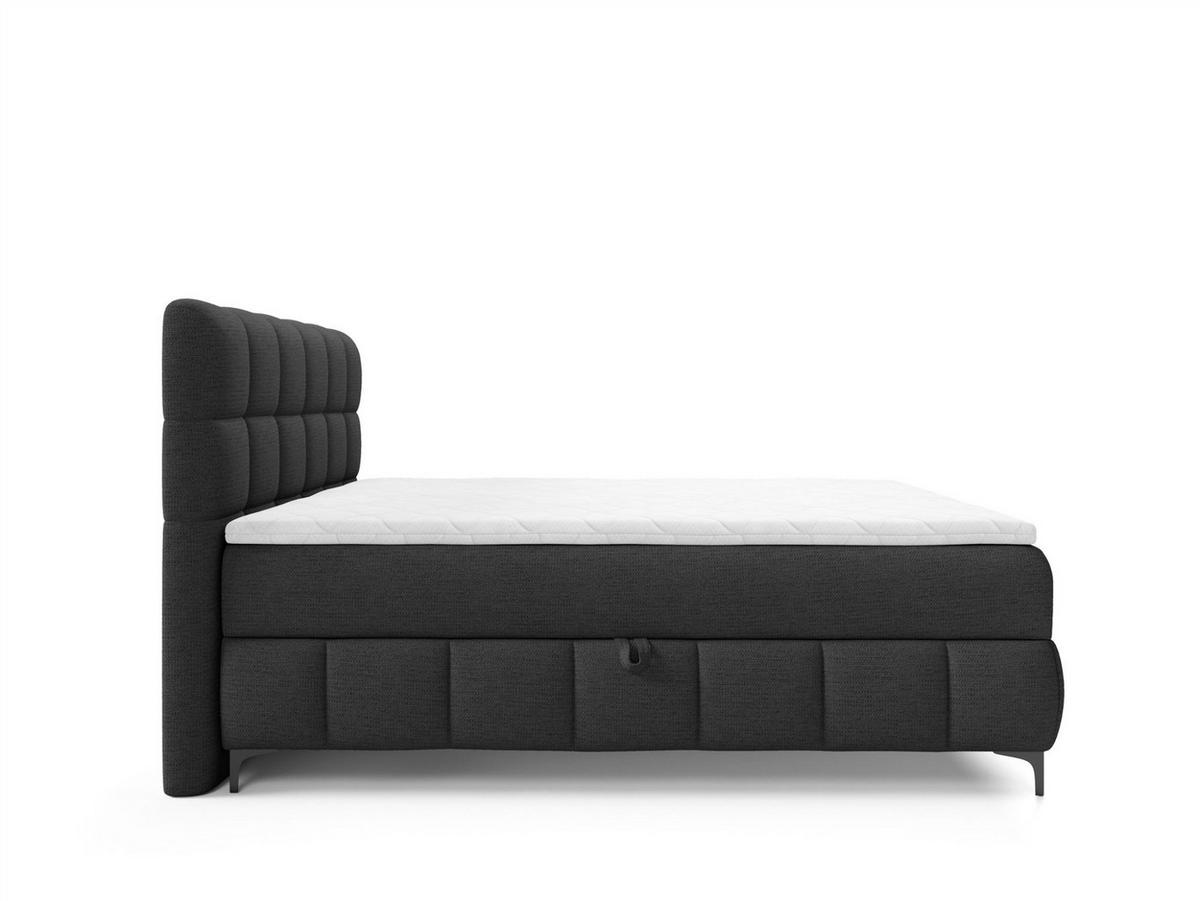 BOXBETT Sophie In Aragon - Schwarz, Holzwerkstoff/Textil (140/200cm) - Fun Möbel