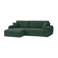 ECKSOFA Mit Schlaffunktion Ariel L, Cordstoff, Stoff Poso, Grün, Links - Grün, Holz (250/142cm) - Kaiser Möbel