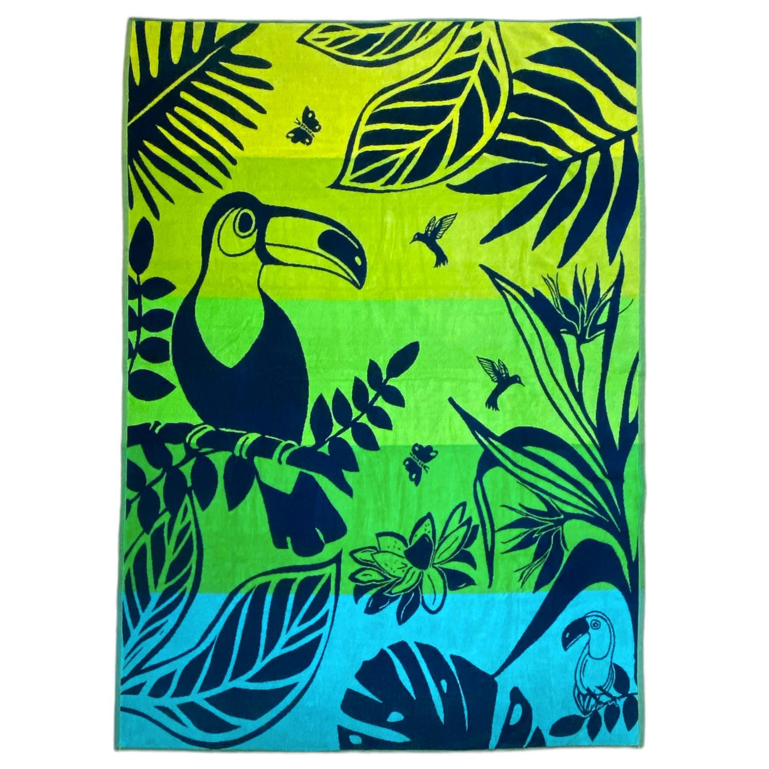 STRANDTUCH Frottee Velours Jacquard Strany 140x180 400g/m² - Grün, Textil (140/180cm) - LE COMPTOIR DE LA PLAGE