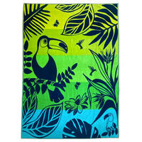 STRANDTUCH Frottee Velours Jacquard Strany 140x180 400g/m² - Grün, Textil (140/180cm) - LE COMPTOIR DE LA PLAGE