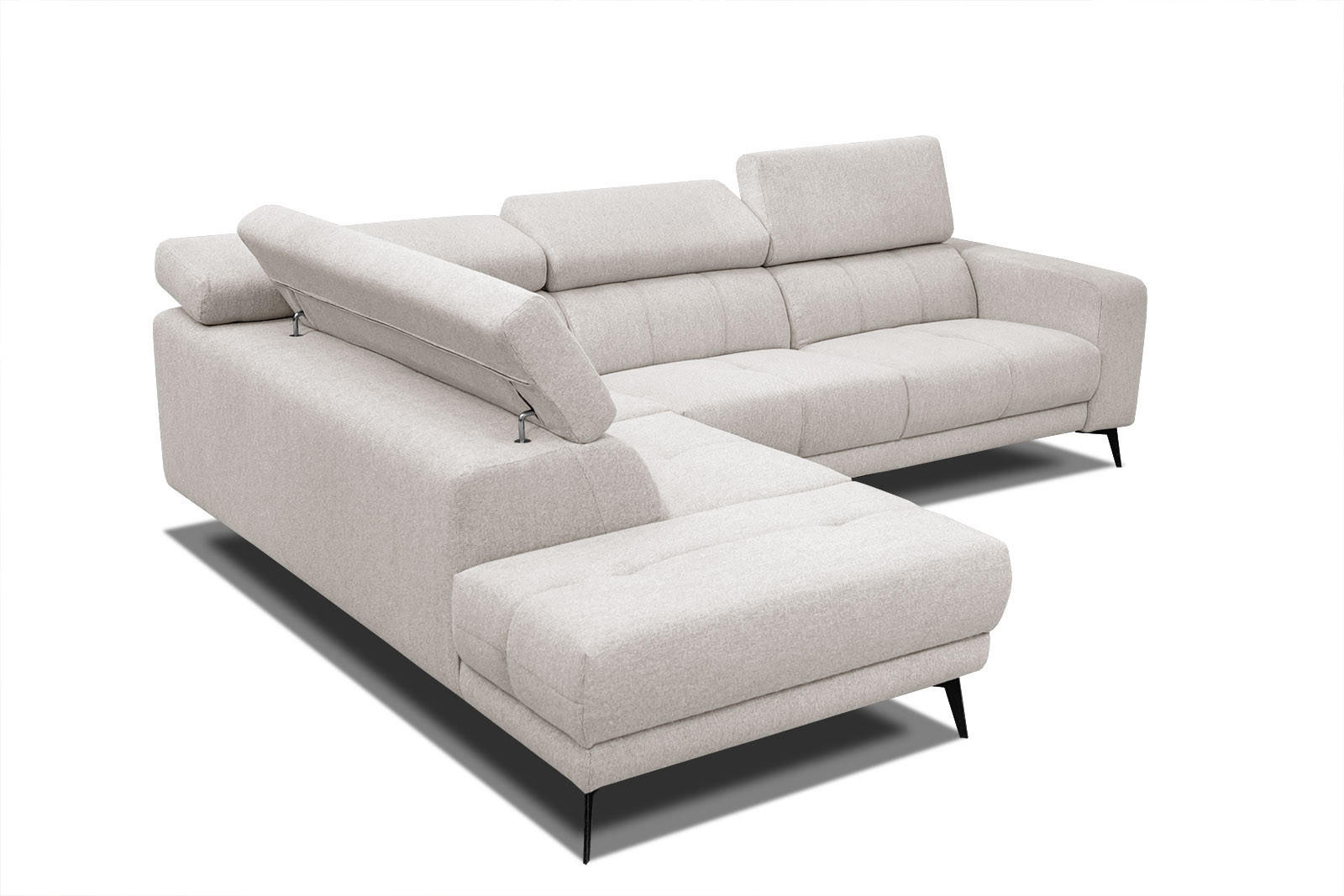 ECKSOFA MORELLO 5-Sitzer, creme - Anthrazit/Schwarz, Holzwerkstoff/Textil (158/269cm) - Courtois Laville