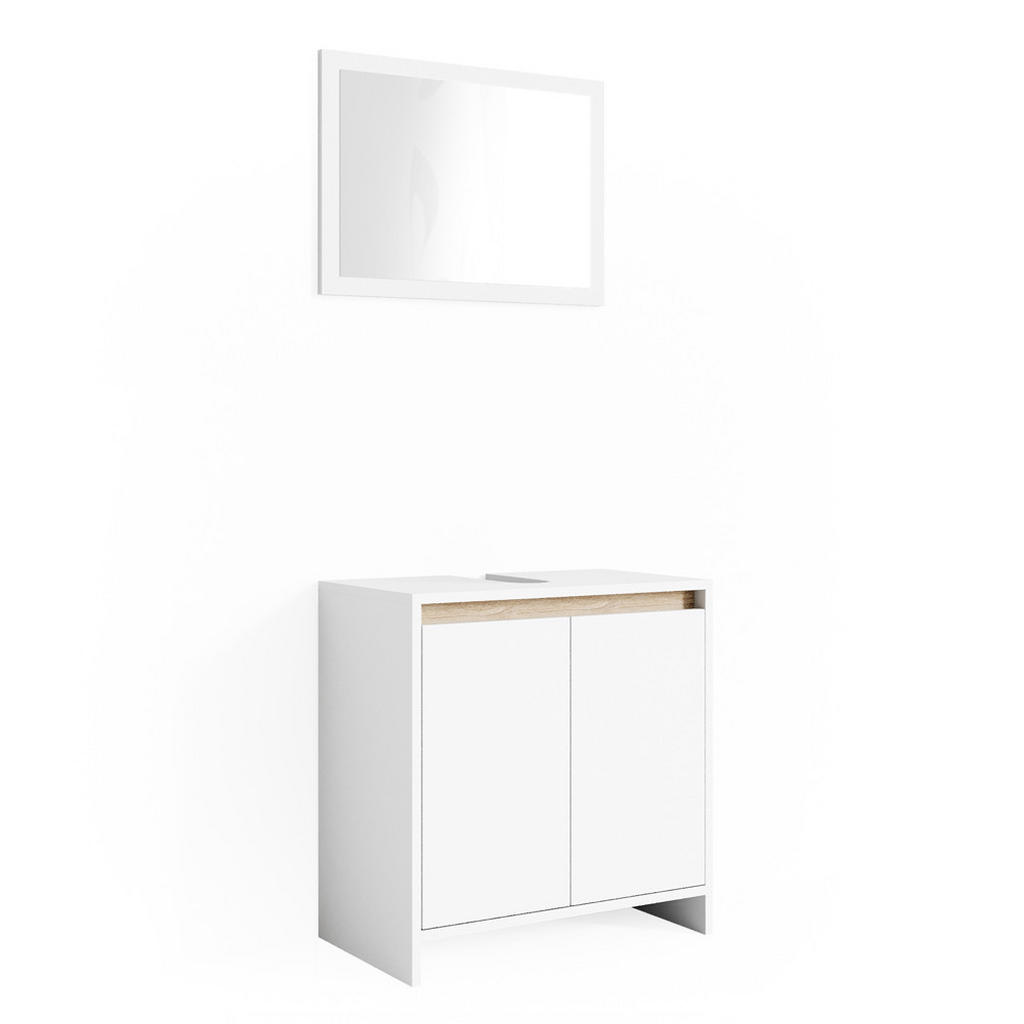 SET MOBILIER BAIE Emma, Alb/Sonoma, 2 piese