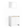 BADMÖBEL-SET Emma Weiß/Sonoma 2 Teile - Weiß/Sonoma Eiche, Holzwerkstoff (58/60/33cm) - Vicco