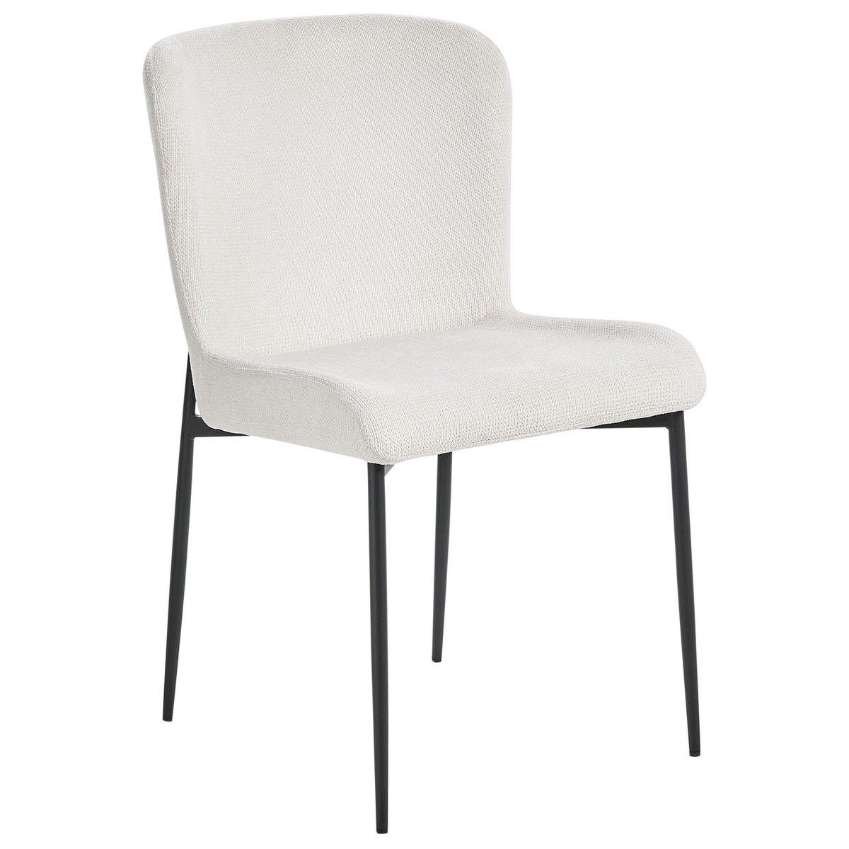 ESSZIMMERSTUHL 2er-Set Polsterbezug Weiß Ada - Weiß, Textil/Metall (49/82/48cm) - Beliani