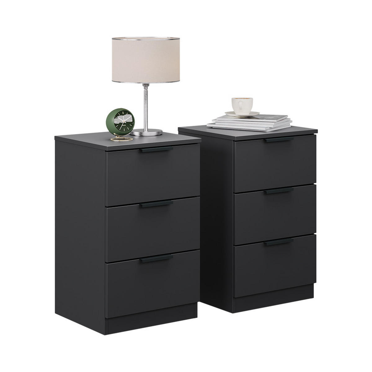 NOČNÍ STOLEK Fino Černá - černá, kompozitní dřevo (37.6/61.8/35cm) - Vicco