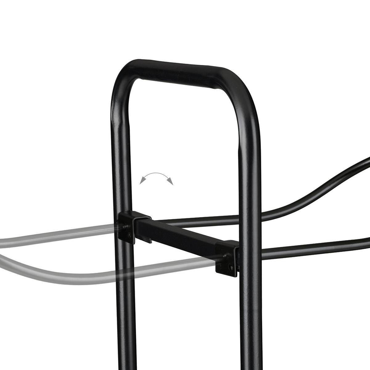 STOJAN na lopty - čierna, kov (60/87/23.5cm) - Relaxdays