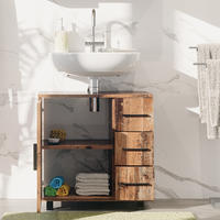 WASCHBECKENUNTERSCHRANK Ilias Eiche rustikal 60 x 60 cm mit Tür und 3 Schubladen - Wildeiche, Holzwerkstoff (60/60.8/33cm) - Vicco