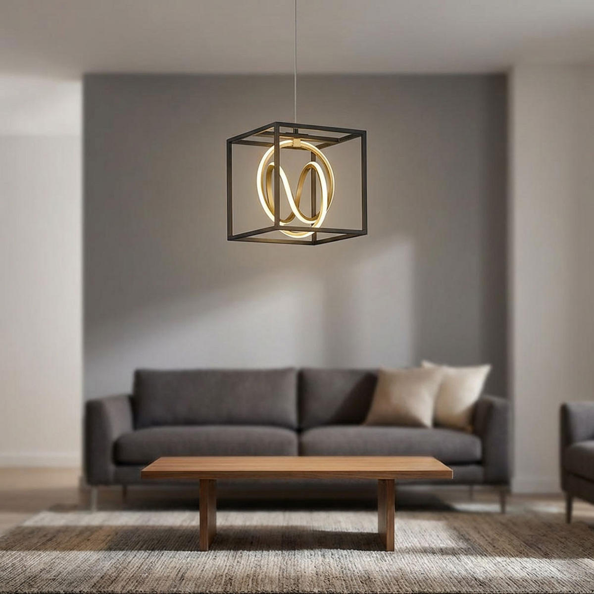 LED HÄNGELAMPE Gisi Schwarz Gold - Schwarz, Metall (25/25/150cm)