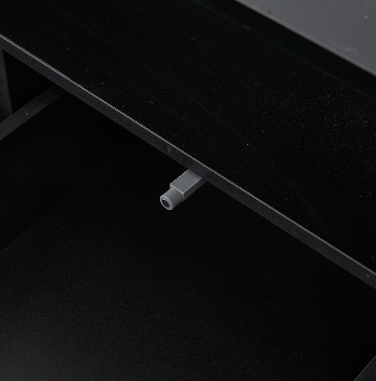 COUCHTISCH aus Spanplatte 100x50x35 cm Schwarz mit LED-Beleuchtung und 2 Schubladen - Schwarz, Holzwerkstoff (100/50/35cm) - IVMEU