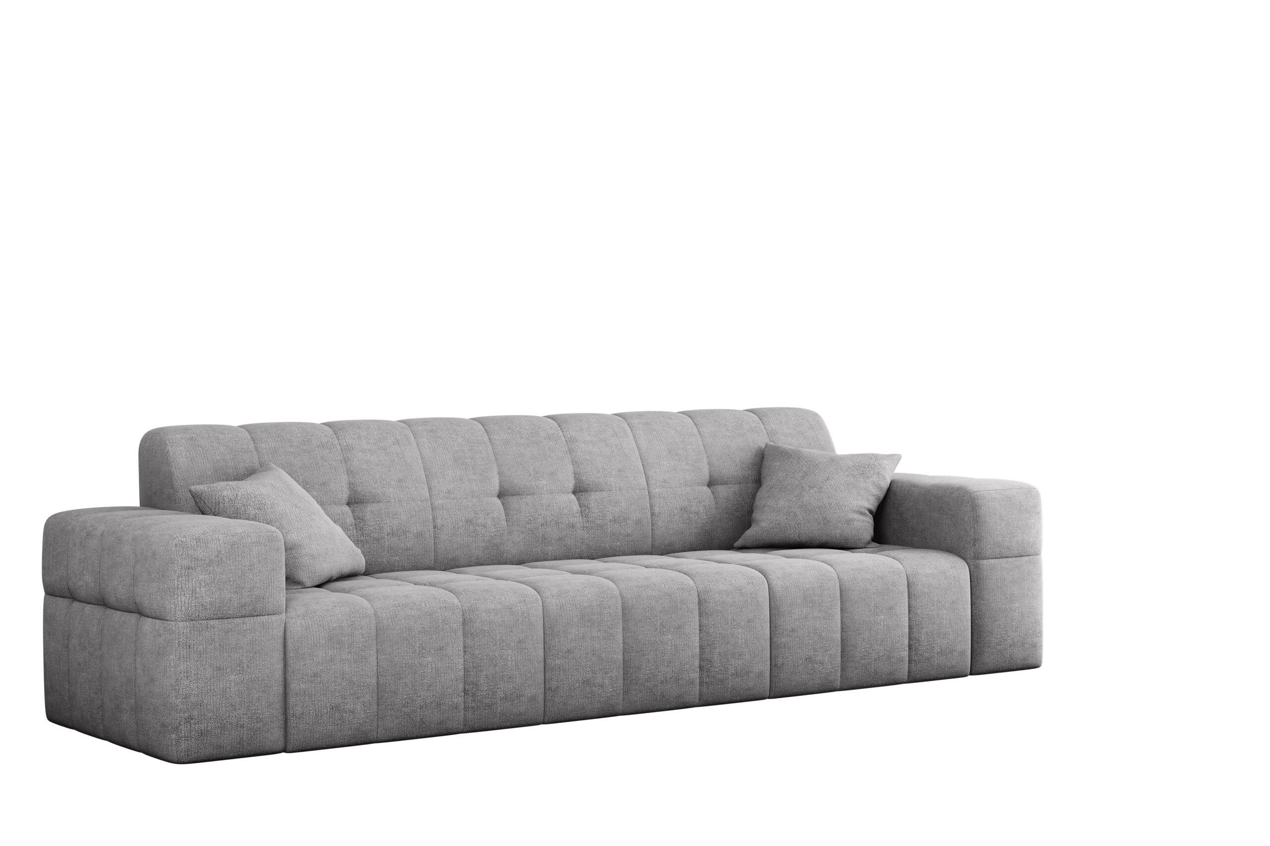 SOFA 3 Sitzer NIMES Stoff Perfect Harmony Grau - Grau, Holz (245/82/92cm) - Kaiser Möbel
