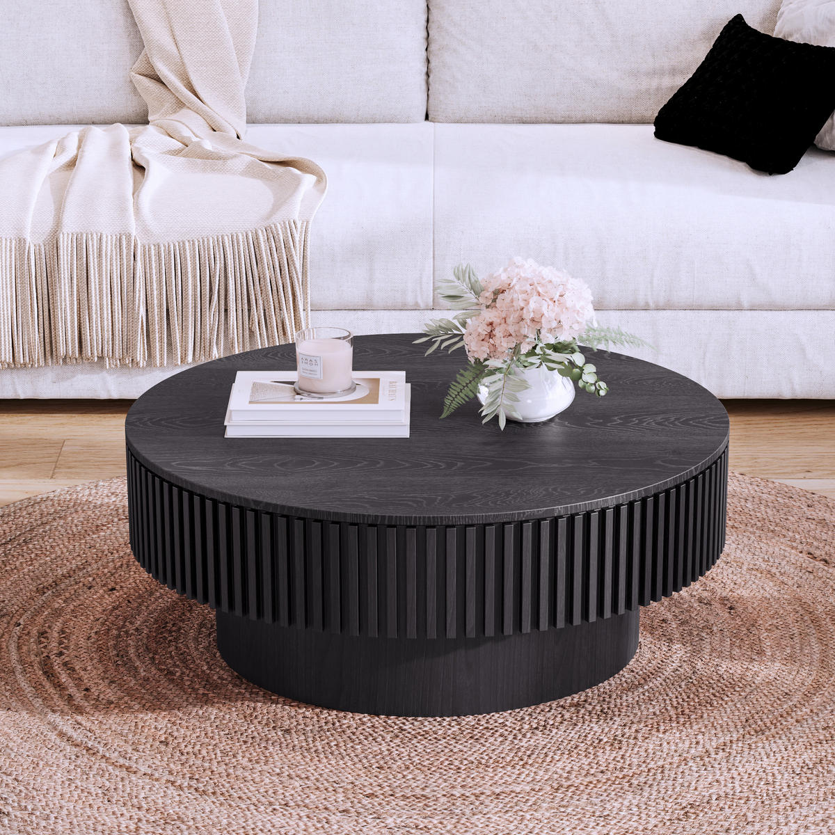 COUCHTISCH Schwarz 75/75/35 cm - Schwarz, Holz (75/75/35cm) - PANGIVO
