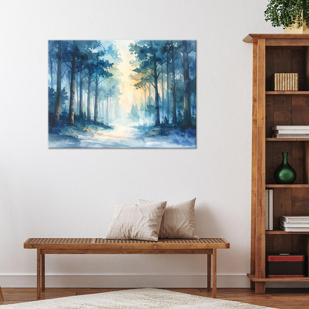 LEINWANDBILD Natur und Botanik 90x60cm - Blau, Textil (90/60cm) - Feeby