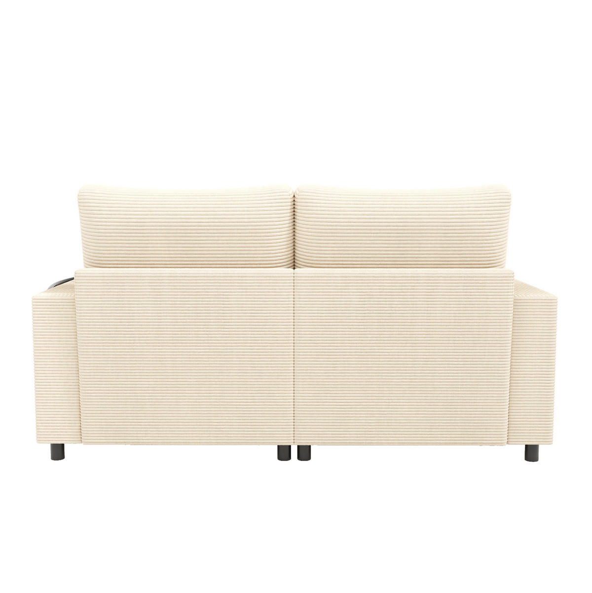 SCHLAFSOFA 163/140/82 cm in Beige – mit USB-Anschluss und Getränkehaltern - Beige, Textil (140/82/163cm) - BEAOK