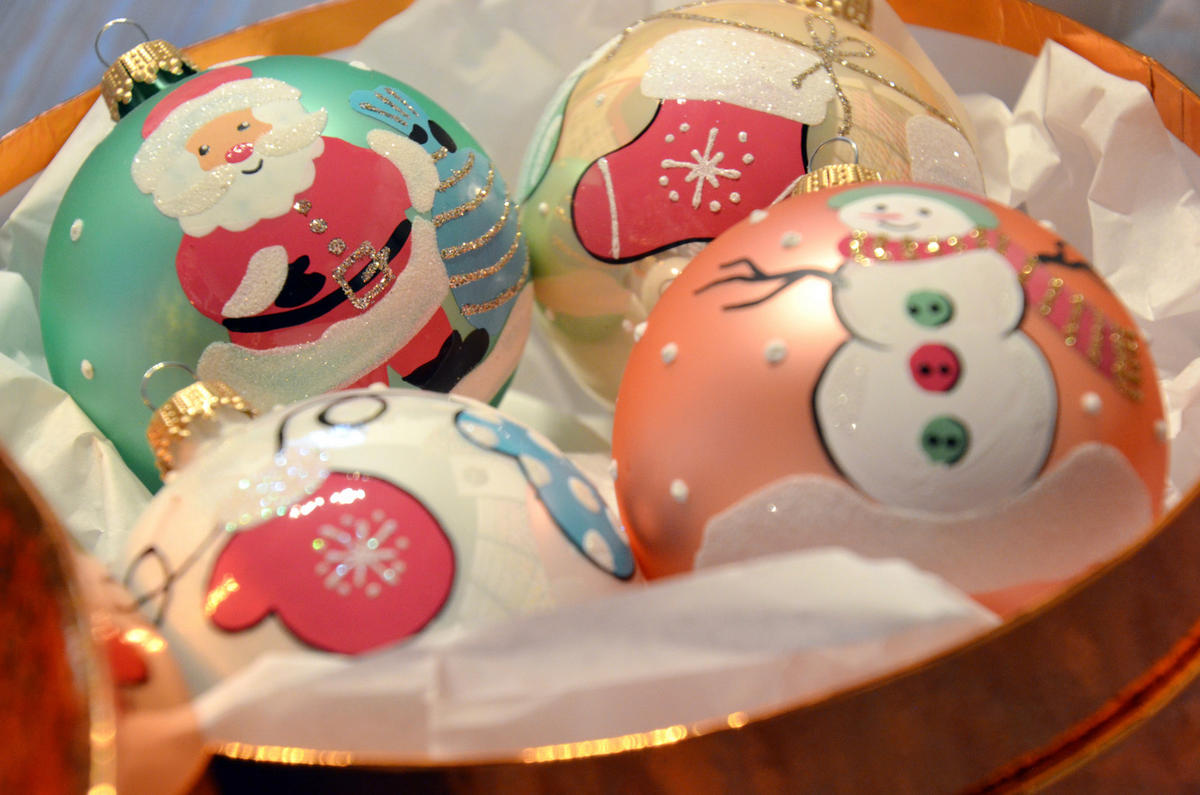 CHRISTBAUMKUGELN American Diner Mehrfarbig 8cm (Glas / 4 Stk.) - Multicolor, Glas (8/8/8cm) - Krebs Glas Lauscha