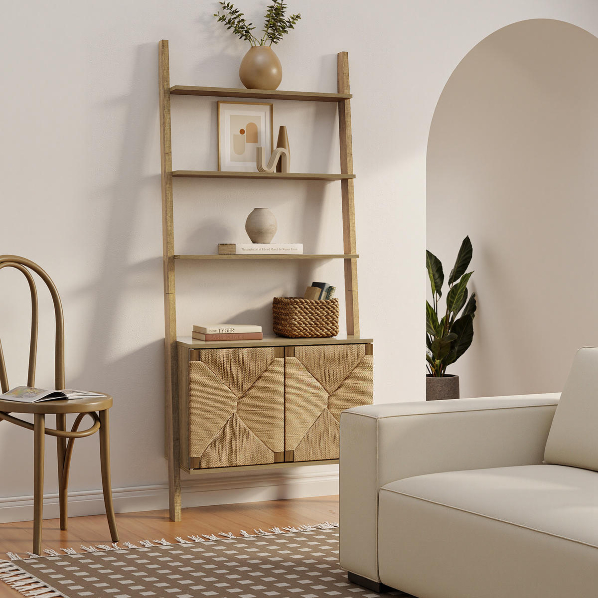 REGAL im Vintage-Naturstil, Holz | B80 x T43,9 x H180 cm - Braun, Holzwerkstoff (80/180/43.9cm) - Hometopia