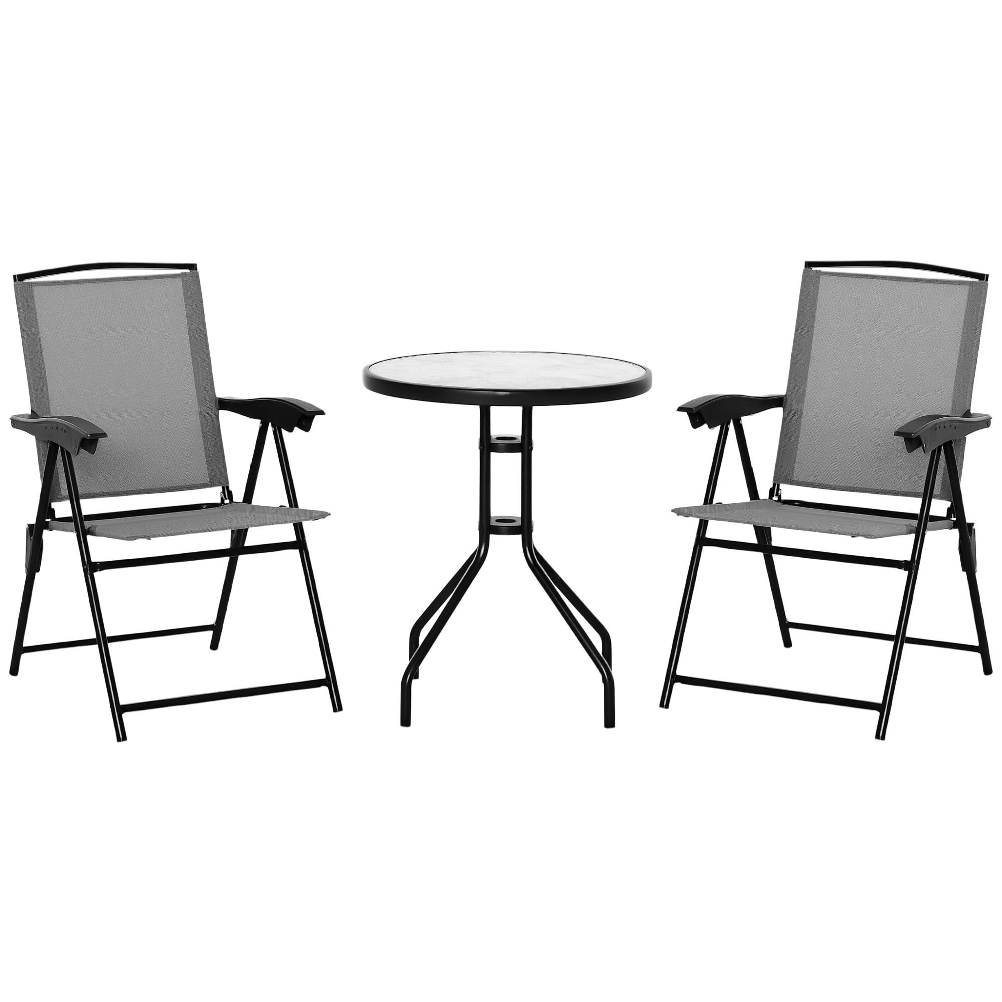 BALKONSET 3-teilig DE-14108 Grau - Grau, Metall - ComfortXL