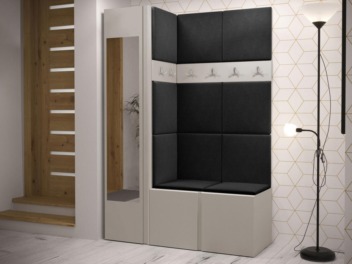 GARDEROBEN-SET Orion X - Kaschmir/Anthrazit, Holzwerkstoff/Kunststoff (124/186/46cm) - MIRJAN24