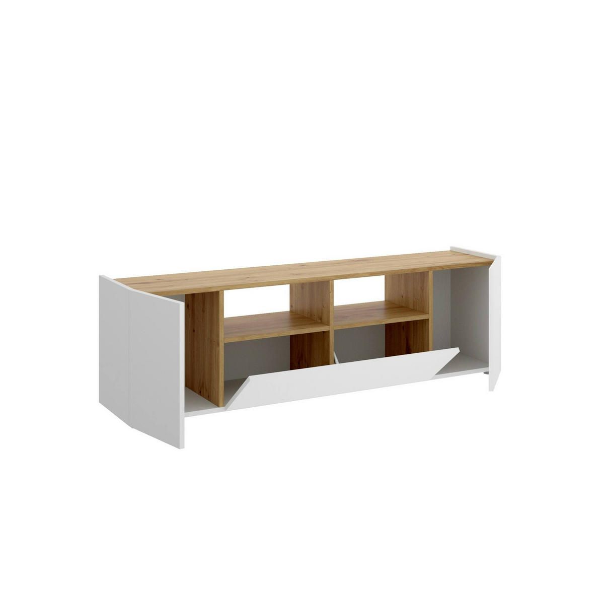 FERNSEHSCHRANK Weiß, Knoteneiche 34.7/141.7/43.8 cm - Weiß, Holzwerkstoff (141.7/43.8/34.7cm) - DMORA