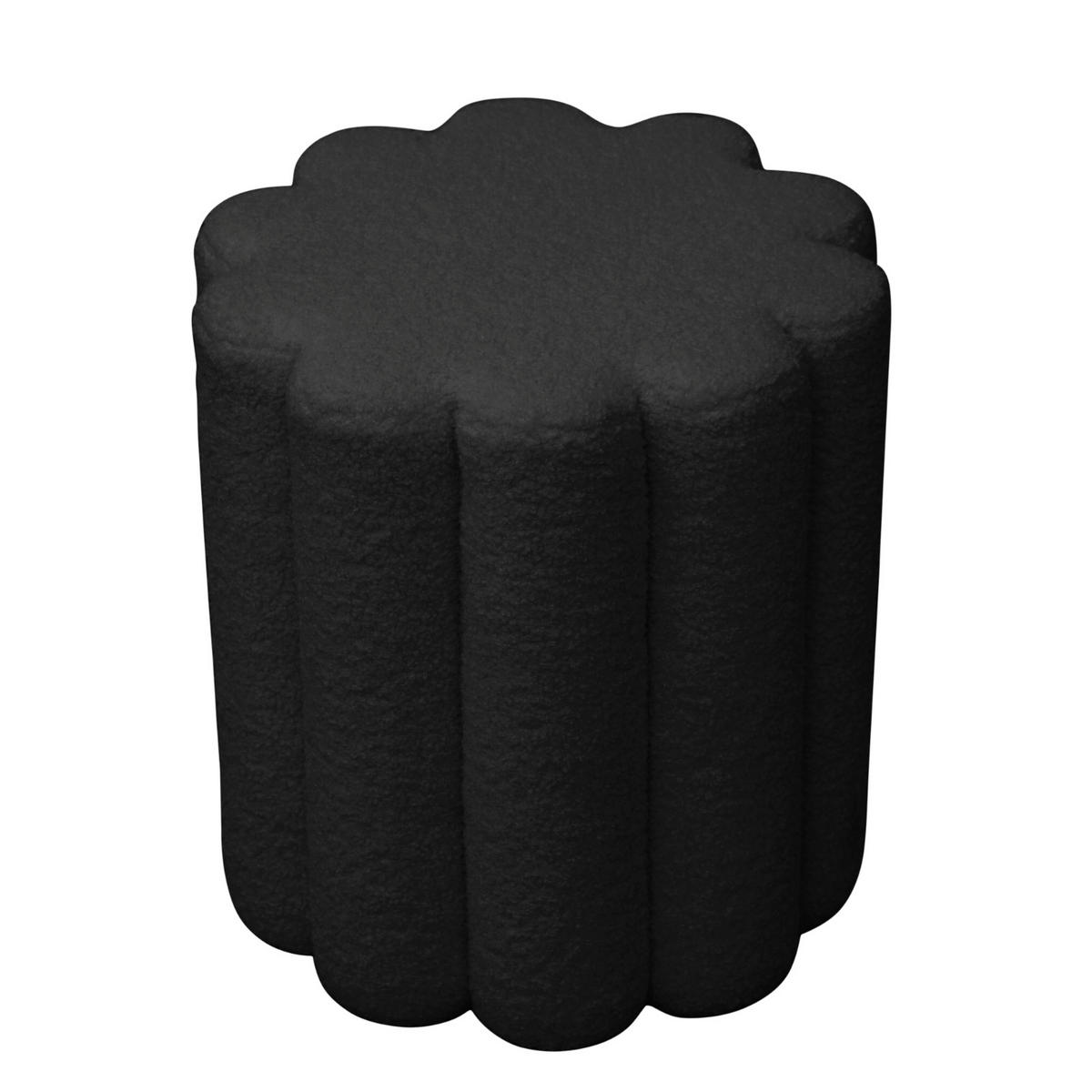 HOCKER DAHLIA Schwarz - Schwarz, Textil (35/40/35cm) - SVITA