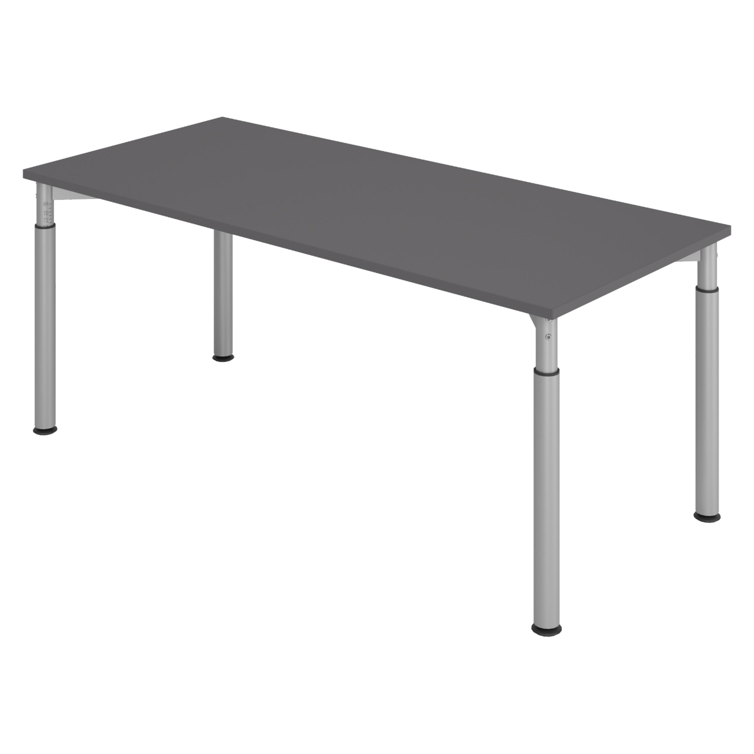 bümö Schreibtisch Graphit, Silber 180x74x80 cm