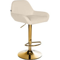 BARHOCKER Lederlook creme - Goldfarben/Creme, Textil/Metall (51/89/52cm) - CLP
