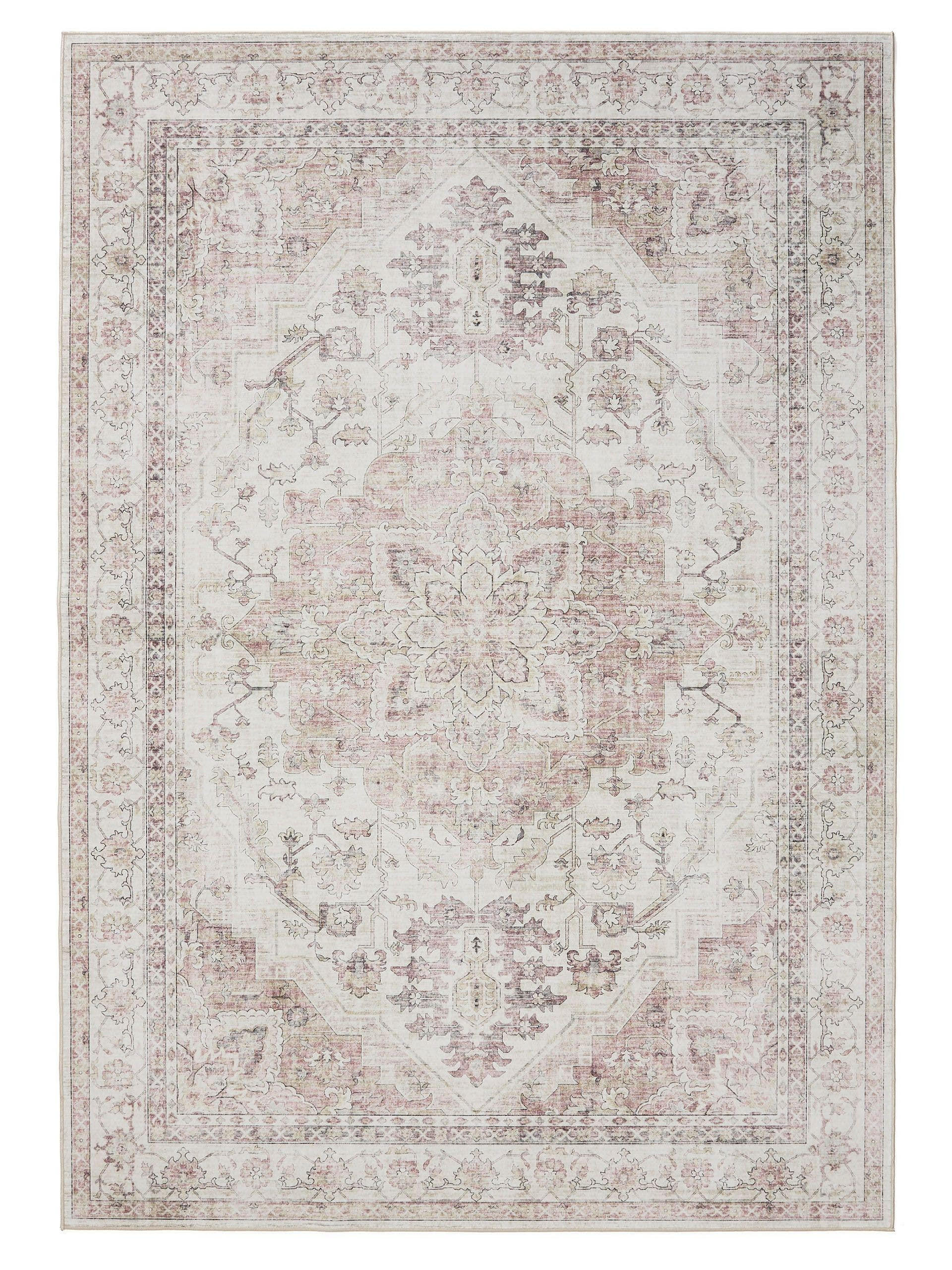 VINTAGE-TEPPICH George waschbar 80x150 cm - Beige/Rosa, Kunststoff (80/150cm) - benuta