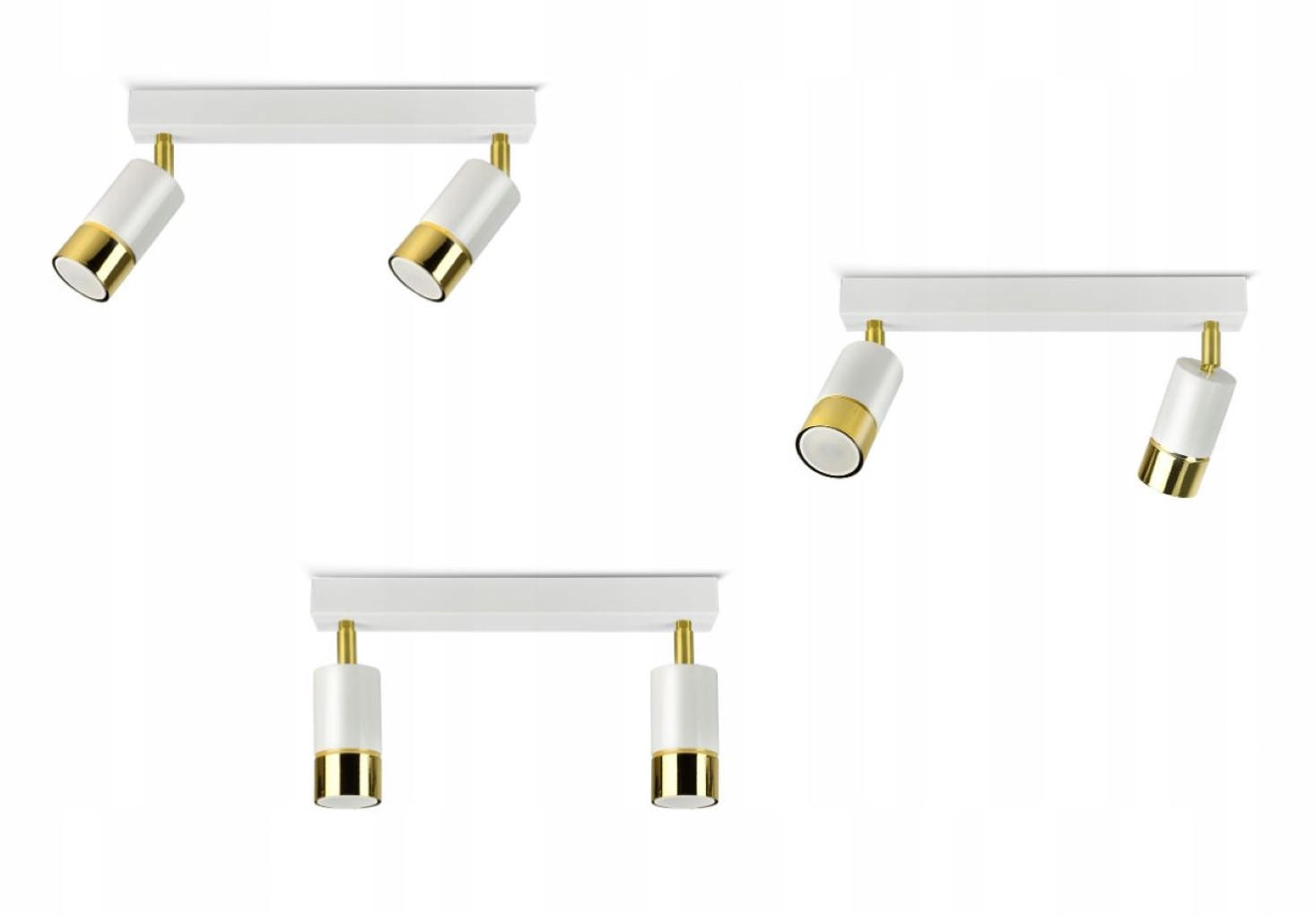 DECKENLEUCHTE Milano Spot - Weiß Hochglanz/Goldfarben, Metall (8/32/18cm) - kiki design