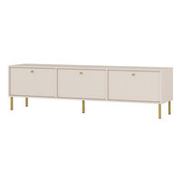 TV-MÖBEL Oktio Sandbeige 180 cm - Beige/Goldfarben, Holzwerkstoff/Metall (180/50/40.8cm) - Selsey