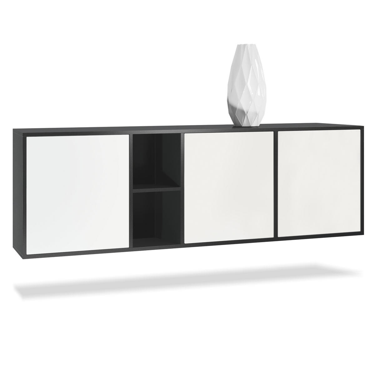 SIDEBOARD Cuba Türen in Weiß matt - Weiß, Holzwerkstoff (182/53/35cm) - Vladon
