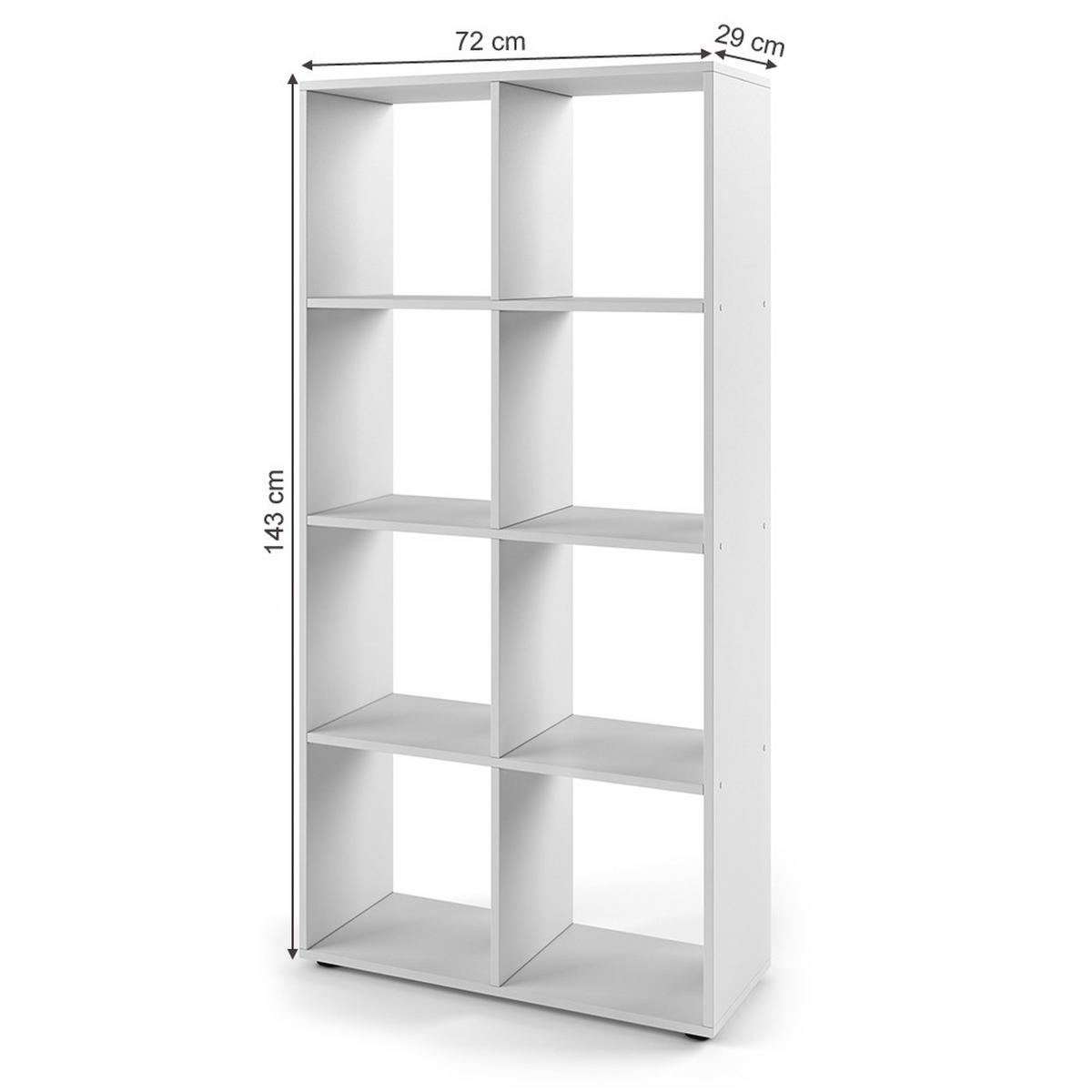RAUMTEILER Scutum Weiß 143 x 72 cm - Weiß, Holzwerkstoff (143/72/29cm) - Vicco