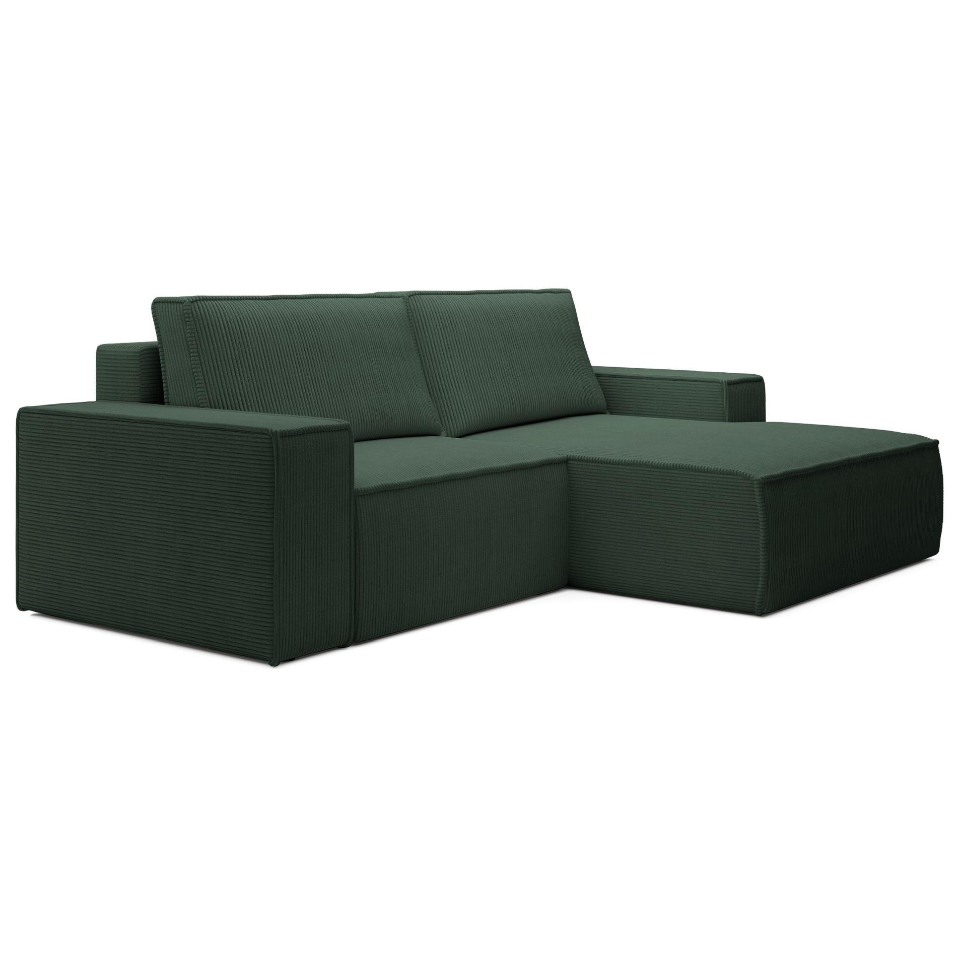 ECKSOFA Farese Mini mit Cordbezug Dunkelgrün, rechts - Dunkelgrün/Schwarz, Textil (240/167cm) - Selsey