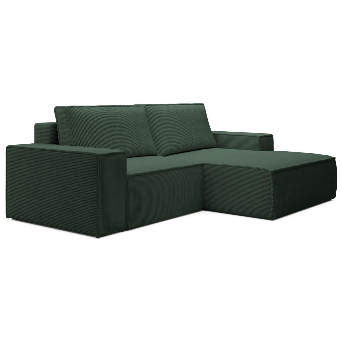ECKSOFA Farese Mini mit Cordbezug Dunkelgrün, rechts - Dunkelgrün/Schwarz, Textil (240/167cm) - Selsey