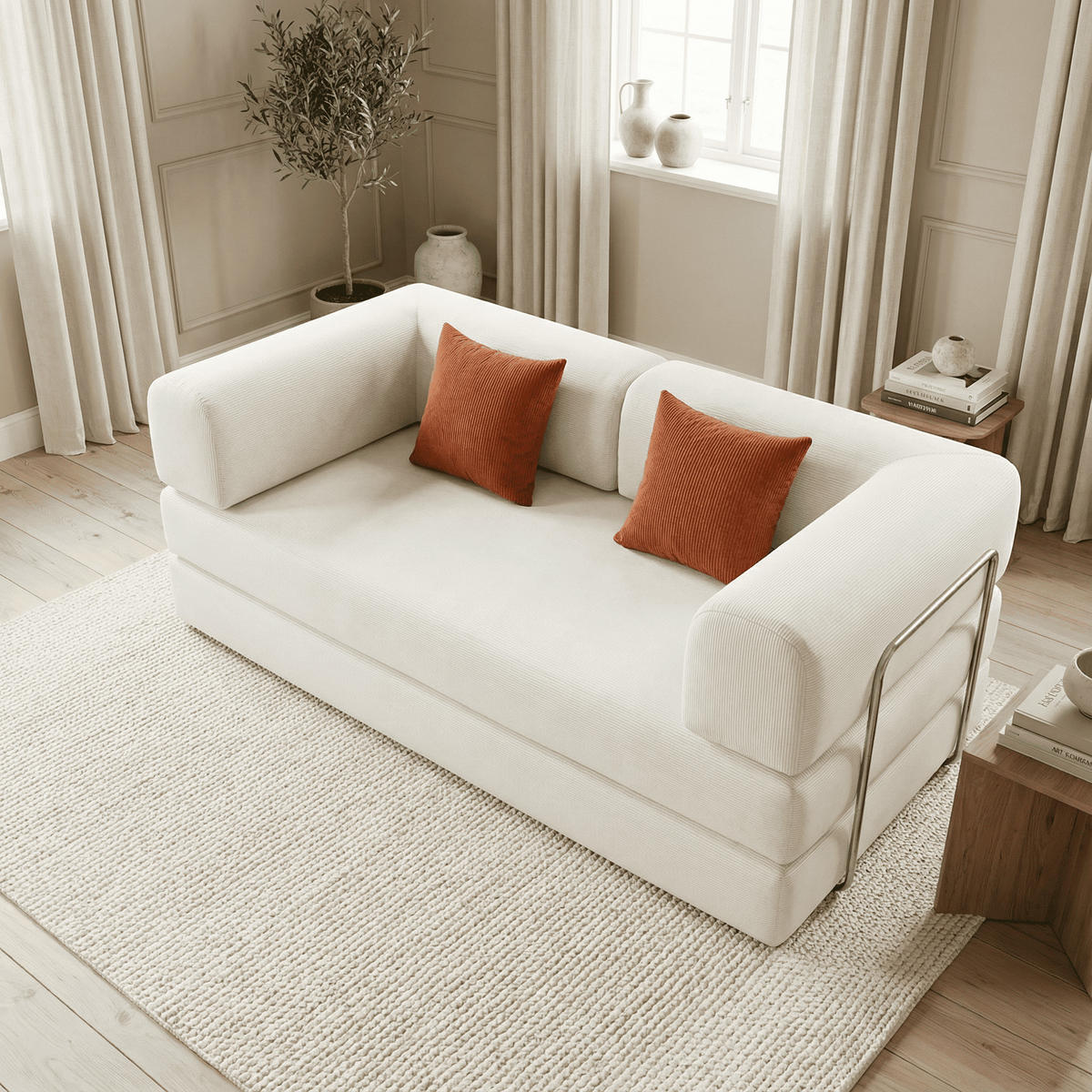 SCHLAFSOFA Kaia Weiß Mango - Weiß, Textil (180/70/100cm) - COCO Living