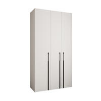 DREHTÜRENSCHRANK 245,5/130/50 3-türig - Schwarz/Weiß, Holz/Metall (130/245.5/50cm) - Abiks Möbel