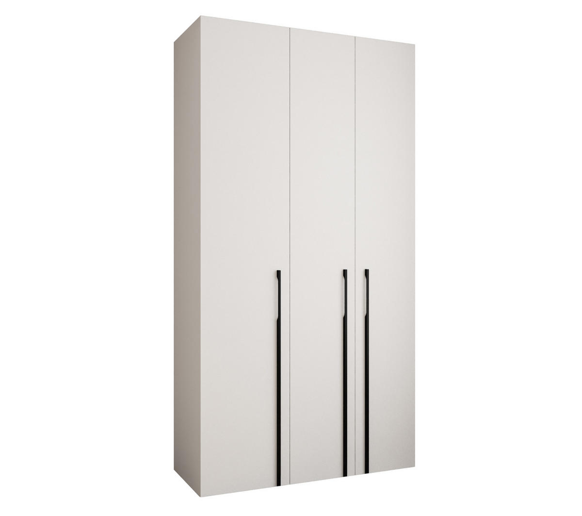 DREHTÜRENSCHRANK 245,5/130/50 3-türig - Schwarz/Weiß, Holz/Metall (130/245.5/50cm) - Abiks Möbel