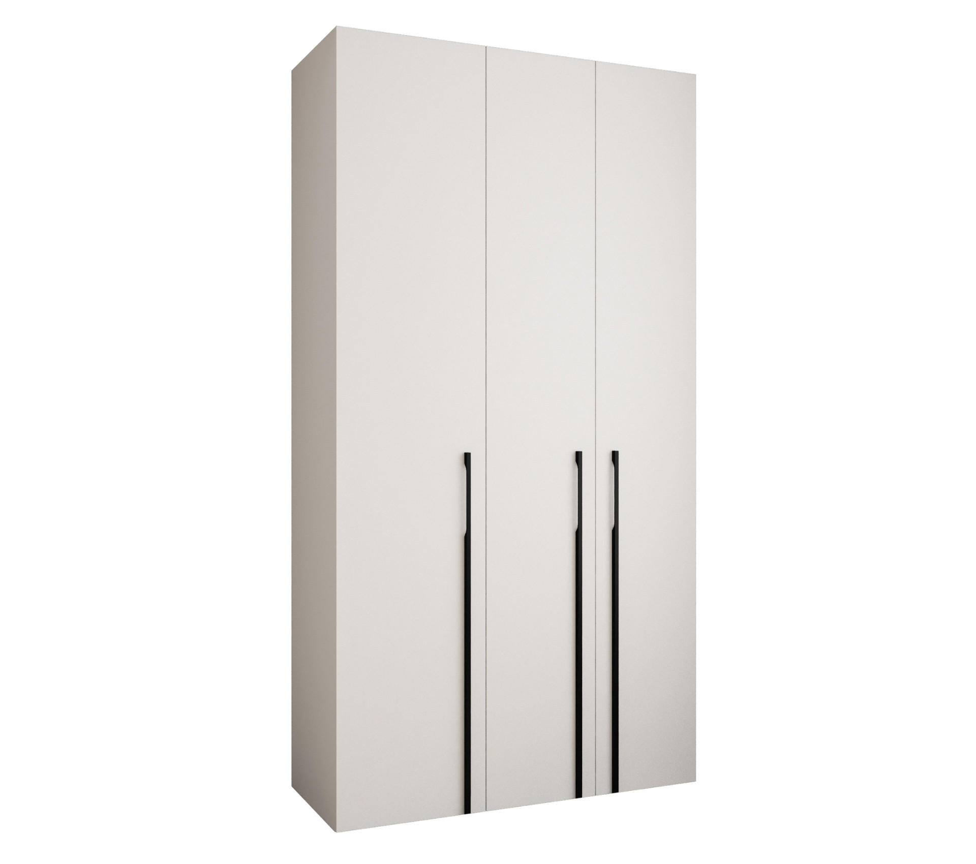 Abiks Möbel DREHTÜRENSCHRANK Weiß, Schwarz 130cm × 50cm × 246cm