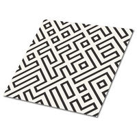 FLIESENAUFKLEBER 9 Stück 30x30 cm selbstklebend Geometrische Linien - Schwarz, Textil (30/1.6/30cm) - TULUP