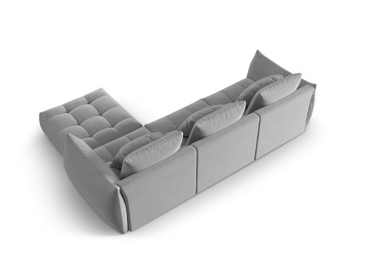 ECKSOFA modular links Bloom aus Samt grau 2 Sitzplätze - Grau, Textil (216/332cm) - Micadoni