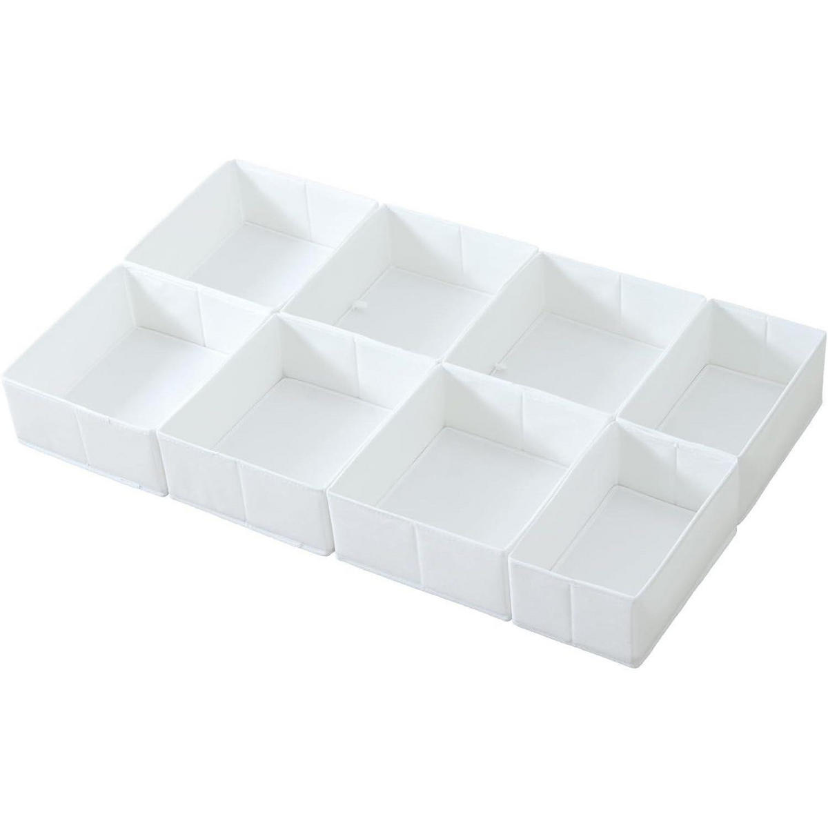 SCHUBLADEN Organizer 8er Set für PAX Kleiderschrank 100x58 cm Weiß - Multicolor, Textil (24/11/26cm)
