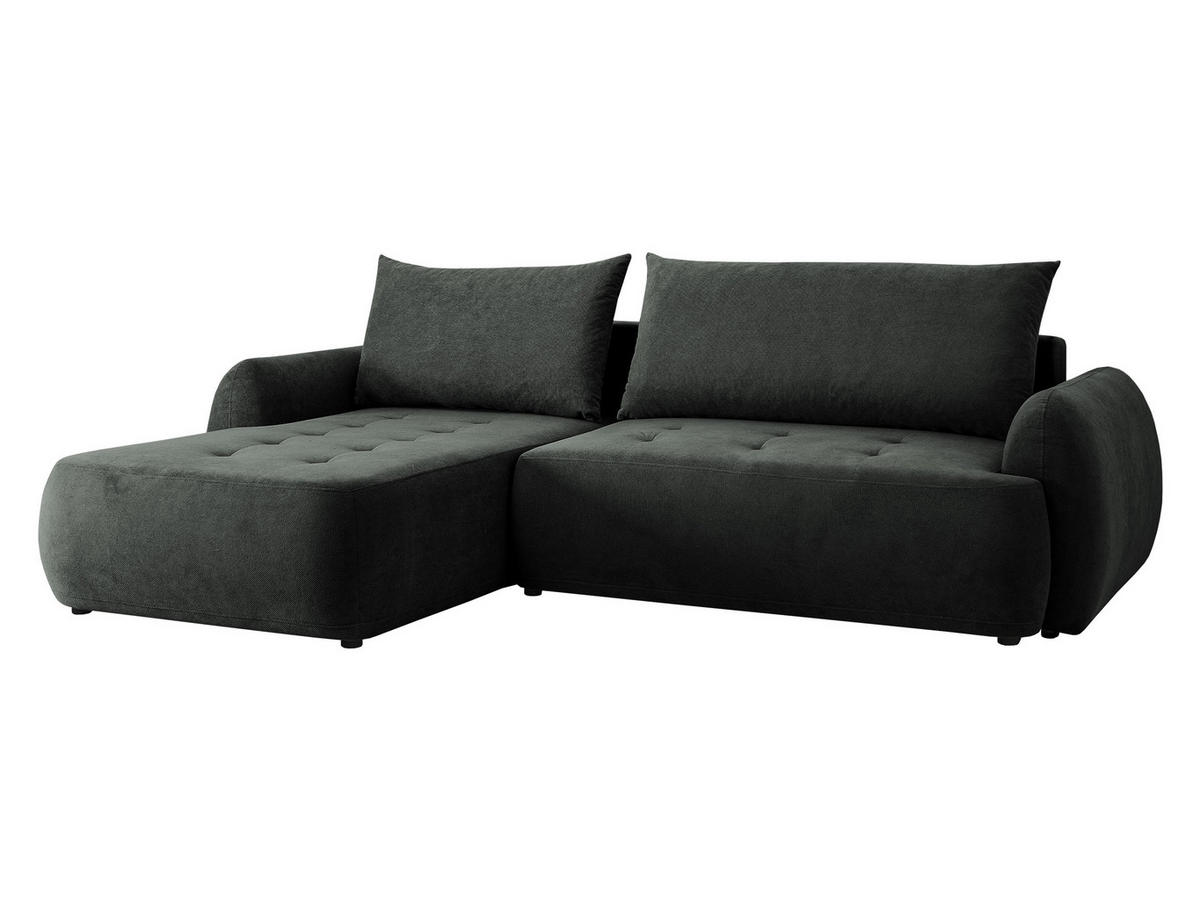 ECKSCHLAFSOFA Bueno II, Seite: Links - Dunkelgrau/Schwarz, Holz/Textil (280/185cm) - MIRJAN24