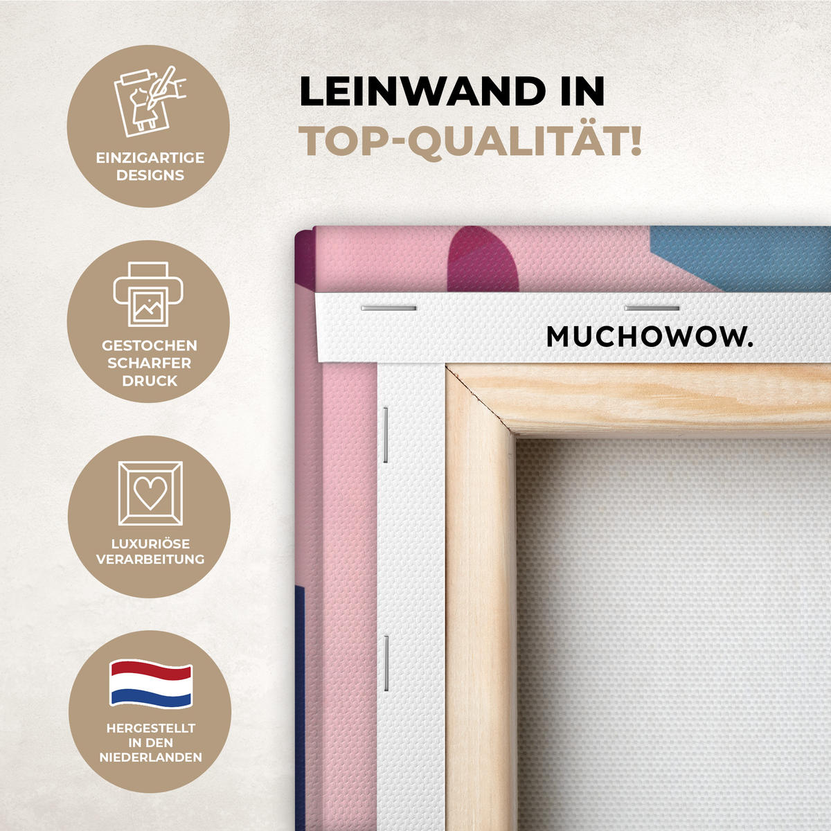 LEINWANDBILD Katze - Treppe - Gebäude - Schattenkontraste Wandbild 40x30 cm - Dunkelblau, Textil (40/30cm) - MuchoWow